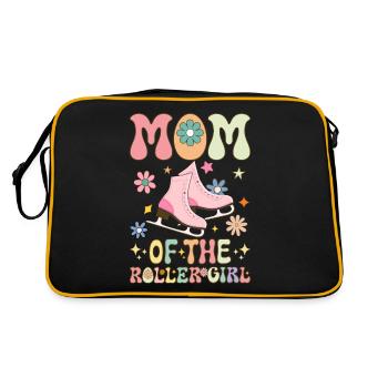 Rollschuhlaufen Skater Girl Mom - Retro Tasche - Schwarz/Gold - Hinten