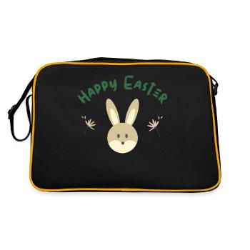 Happy Easter Easter Bunny Happy Easter Easter Motif - Retro Bag - black/gold - Back