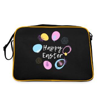 Happy Easter Easter Bunny Happy Easter Easter Motif - Retro Bag - black/gold - Back