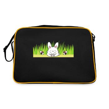 Happy Easter Easter Bunny Happy Easter Easter Motif - Retro Bag - black/gold - Back