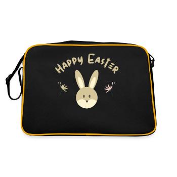 Joyeuses Pâques lapin de Pâques Joyeuses Pâques Motif de Pâques - Sac Retro - noir/or - Dos