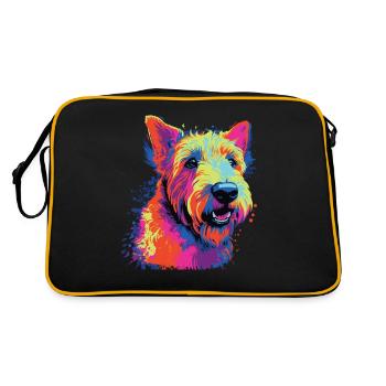 Aquarelle colorée Lakeland Terrier - Sac Retro - noir/or - Dos