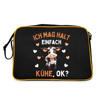 CRAZY COW LADY - Funny Farmer's Wife Farmer - Retro Bag - black/gold - Back