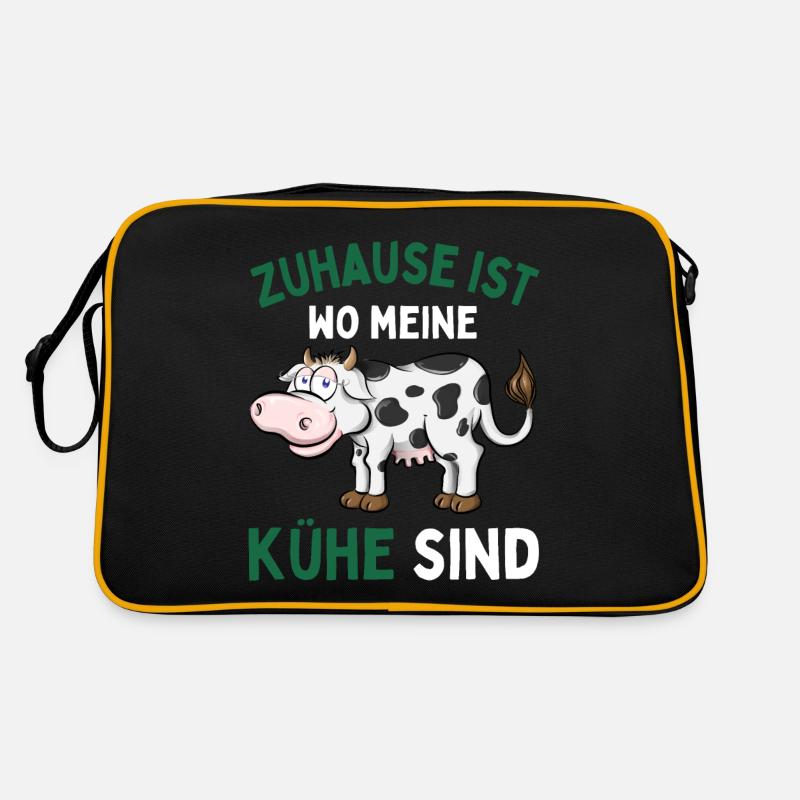 LA MAISON, C’EST LÀ OÙ SONT MES VACHES ! Drôle de fermier Sac Retro