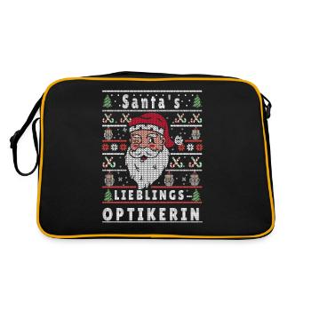 Ugly Weihnachten SANTAS LIEBLINGS Optikerin - Retro Tasche - Schwarz/Gold - Hinten