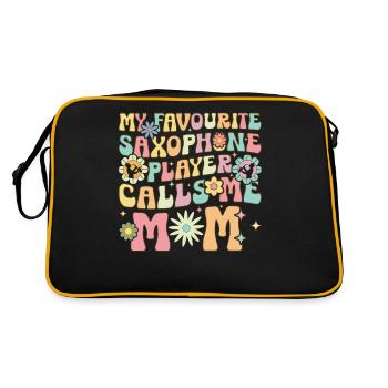 Saxophoniste Maman - Sac Retro - noir/or - Dos