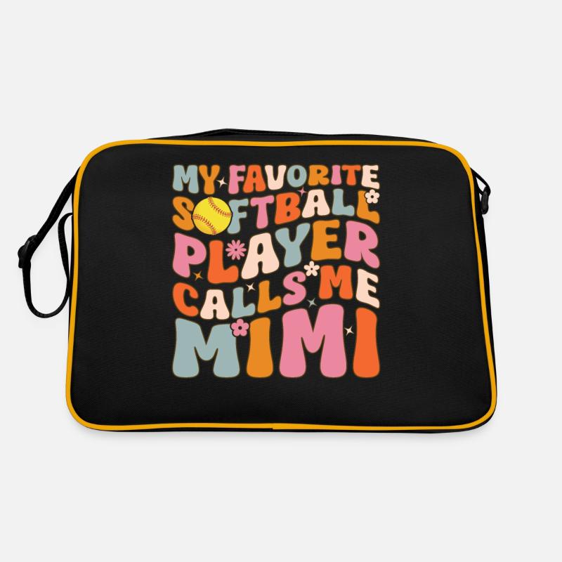 Softball-Oma - Retro Tasche - Schwarz/Gold