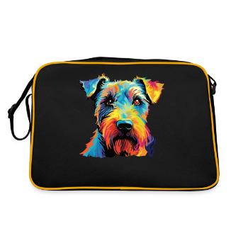Aquarelle colorée Lakeland Terrier - Sac Retro - noir/or - Dos