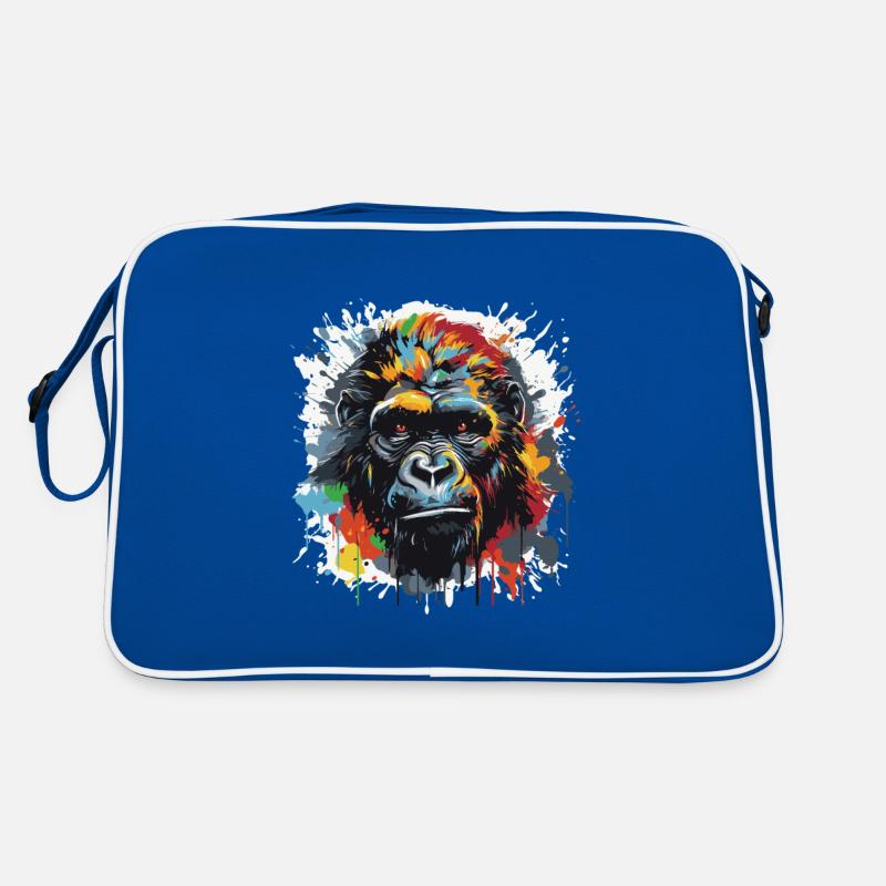 Gorilla Pop Art Kopf Retro Tasche