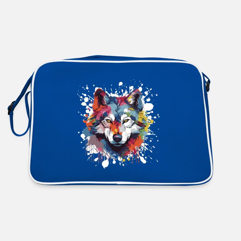 Wolf Pop Art Kopf Retro Tasche