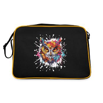Tête de hibou Pop Art - Sac Retro - noir/or - Dos