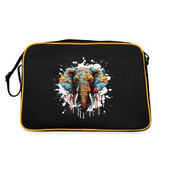 Tête d’éléphant Pop Art - Sac Retro - noir/or - Dos
