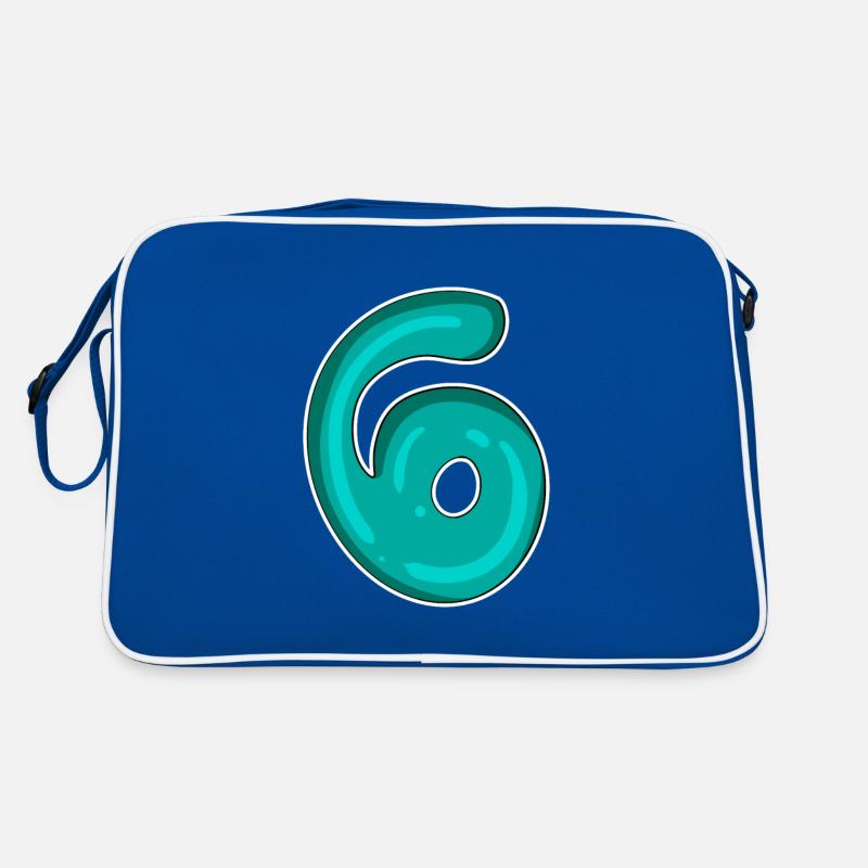 Zahl 6 Nummer Retro Tasche