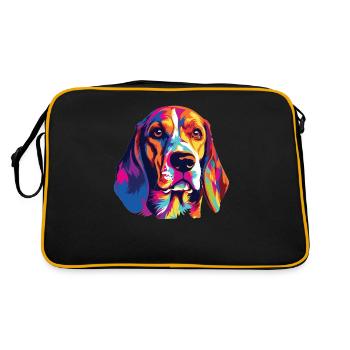 Aquarelle colorée Beagle Harrier - Sac Retro - noir/or - Dos