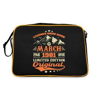 Cadeau D'anniversaire Nées En Mars 1981 Vintage - Sac Retro - noir/or - Dos