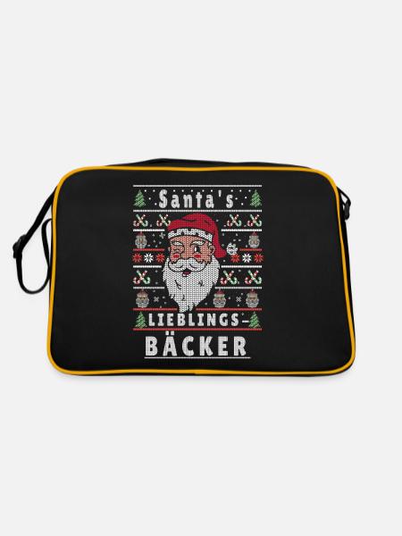 Noël moche Père Noël PRÉFÉRÉ Boulanger - Sac Retro - noir/or - Dos
