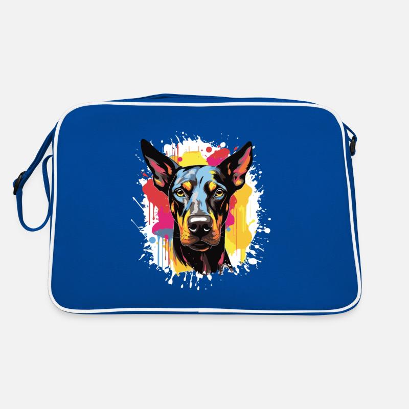 Doberman Dog Pop Art Head Retro Bag