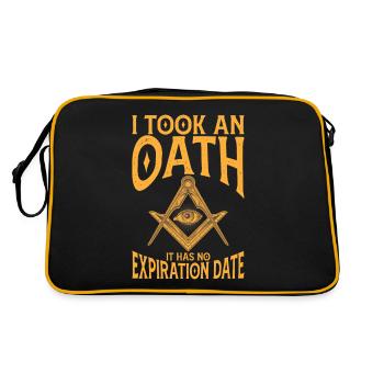 Masonic Angles & Compasses FREEMASON Prince Hall - Retro Bag - black/gold - Back