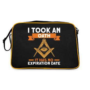 Masonic Angles & Compasses FREEMASON Prince Hall - Retro Bag - black/gold - Back