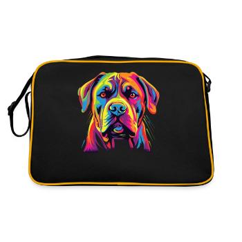 Aquarelle colorée Boerboel - Sac Retro - noir/or - Dos