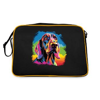 Wasserfarben Farbenfroher Bayerischer - Retro Tasche - Schwarz/Gold - Hinten