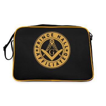 Masonic Angles & Compasses FREEMASON Prince Hall - Retro Bag - black/gold - Back