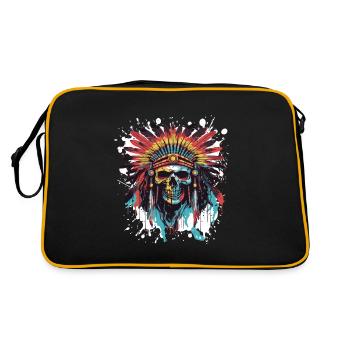 Apache Skull Indian Pop Art - Retro Bag - black/gold - Back