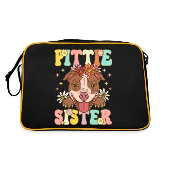 Pitbull Sister Pitbull Sister Amoureux des chiens - Sac Retro - noir/or - Dos