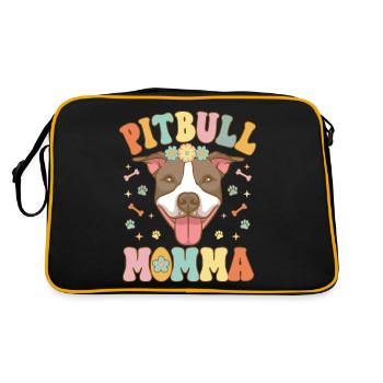 Groovy Pitbull Maman Amoureuse des chiens - Sac Retro - noir/or - Dos