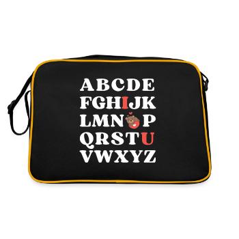 ABC Je t’aime Ours Enfants Saint-Valentin - Sac Retro - noir/or - Dos