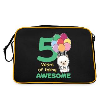Alpaga pour les enfants de 5 ans de cinq ans - Sac Retro - noir/or - Dos