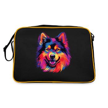Aquarelle colorée finlandaise de Laponie - Sac Retro - noir/or - Dos