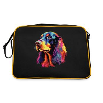 Aquarelle colorée Gordon Setter - Sac Retro - noir/or - Dos