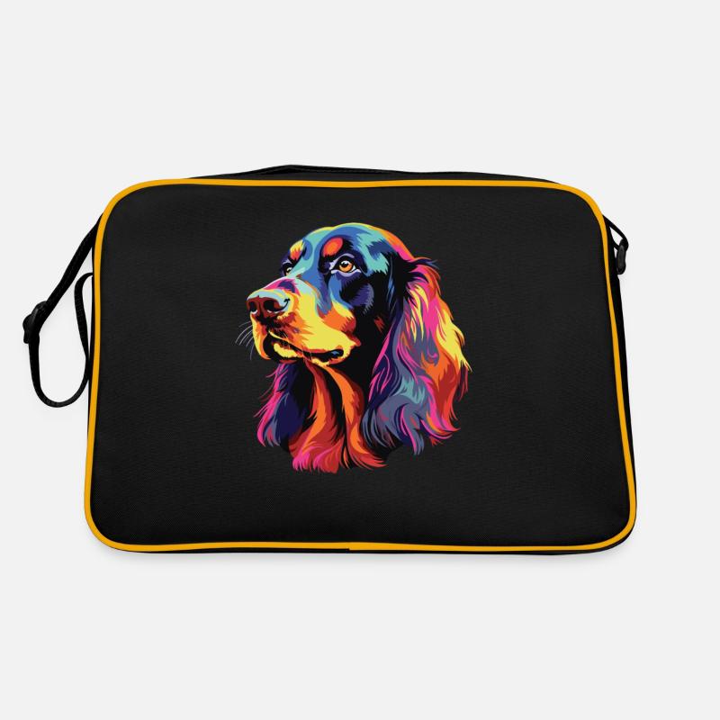 Watercolor Colorful Gordon Setter Retro Bag