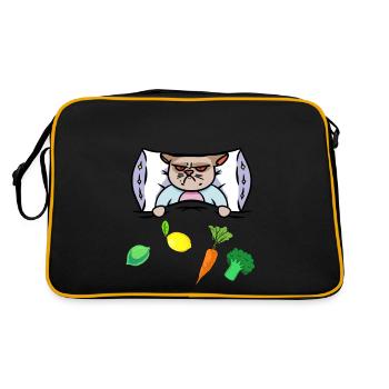 Chat Grippe Lit Vitamines Santé Malade - Sac Retro - noir/or - Dos
