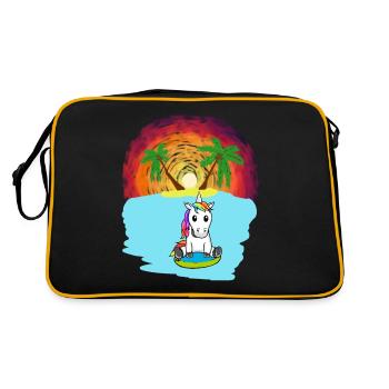 Licorne Mers du Sud Vacances Océan Île Détresse Mer Lac - Sac Retro - noir/or - Dos