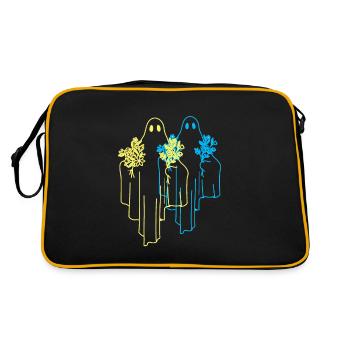 ghost ghosts ghost ghost haunted nature - Retro Bag - black/gold - Back