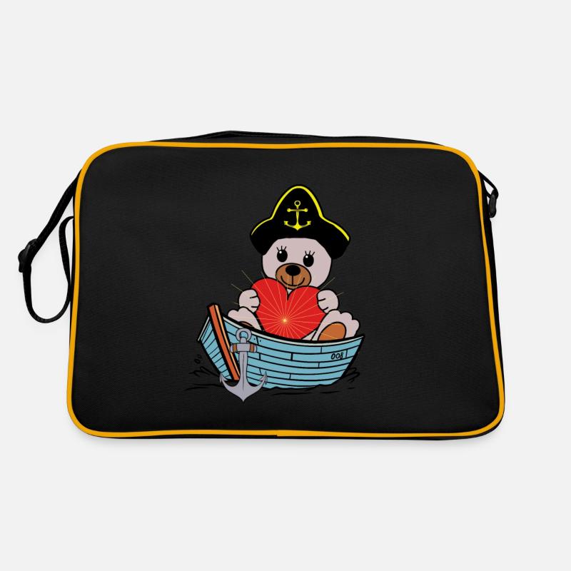 Maritime Teddy Bear Sailor Boat Captain Heart Ahoy Retro Bag