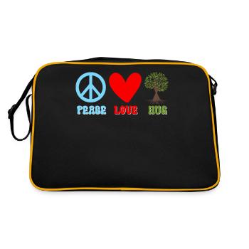 Baumumarmer Umweltschützer Naturliebhaber - Retro Tasche - Schwarz/Gold - Hinten