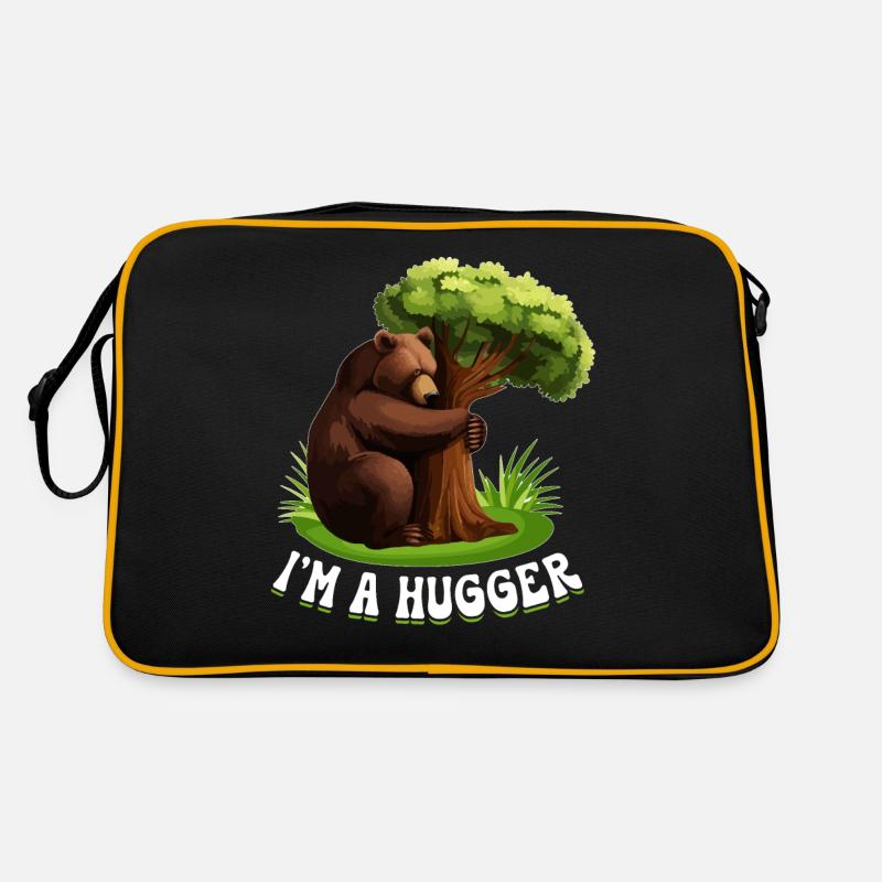 Tree Hugger Umweltschützer Bär Retro Tasche
