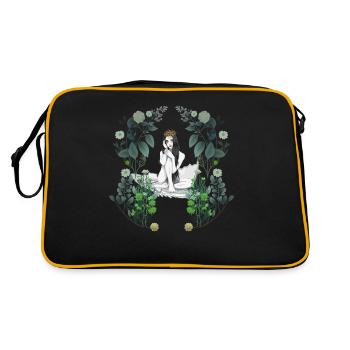 Girl Woman Spring Floral Fantasy Eggshell - Retro Bag - black/gold - Back