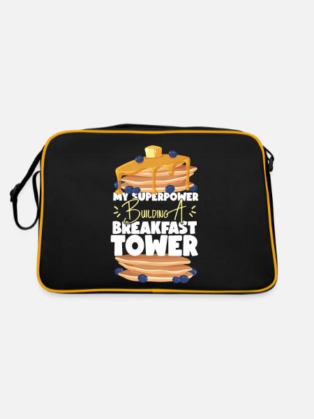Pancake Lover Kids My Superpower - Retro Tasche - Schwarz/Gold - Hinten