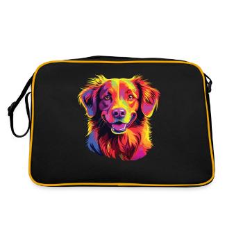 Watercolor Colorful Nova Scotia Duck Tolling - Retro Bag - black/gold - Back