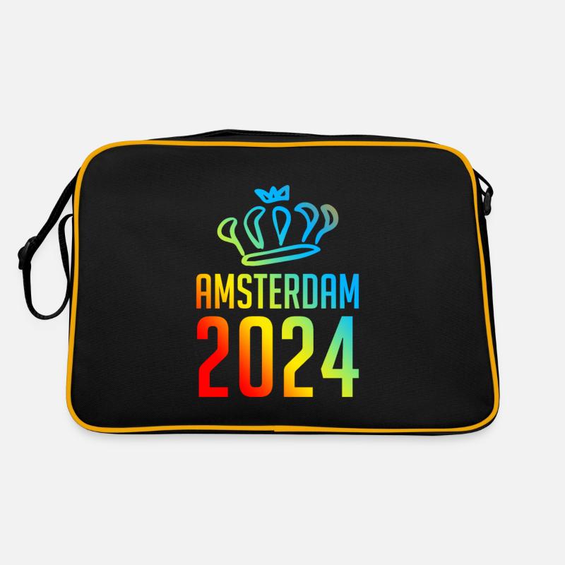Amsterdam 2024 Bunt Retro Tasche