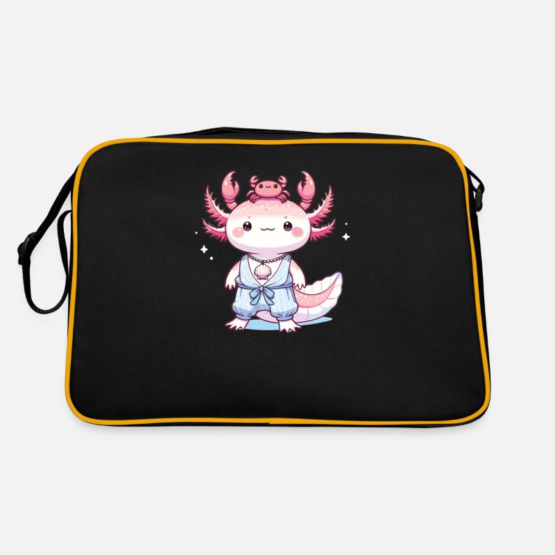 Axolotl als Sternzeichen Krebs Retro Tasche