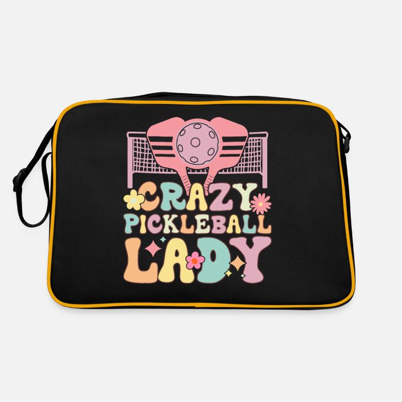 Funny Pickle Ball Player Retro Bag