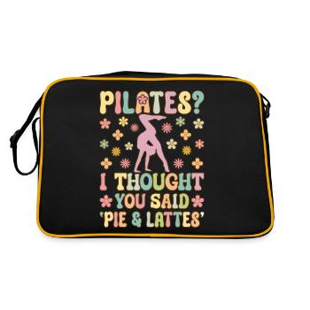 Lustige Yoga-Übung - Retro Tasche - Schwarz/Gold - Hinten