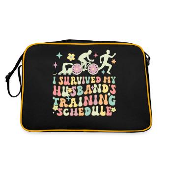 Triathlon-Ehefrau - Retro Tasche - Schwarz/Gold - Hinten