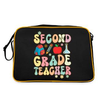 Groovy Elementary School Teacher - Retro Bag - black/gold - Back