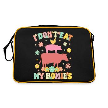 Groovy Vegan Plant-Based Diet Veganism - Retro Bag - black/gold - Back